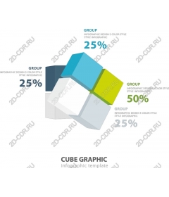 Шаблон графической инфографики куба
