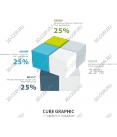 Шаблон графической инфографики куба