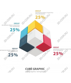  Шаблон графической инфографики куба