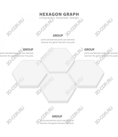Настраиваемый шаблон инфографики Hexagon Graph