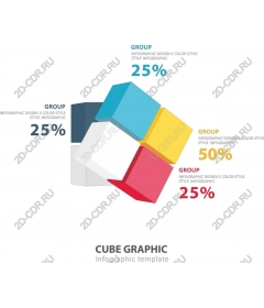  Шаблон графической инфографики куба