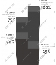  Инфографическая процентная столбчатая диаграмма