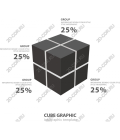 Шаблон графической инфографики куба