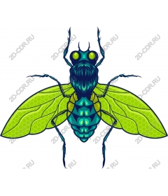  Bright green insect