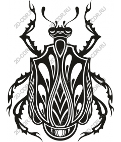 Stylized beetle - black-and-white
