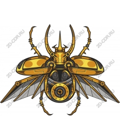  Steampunk Golden Beetle