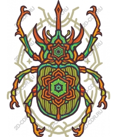  Bright, stylized beetle