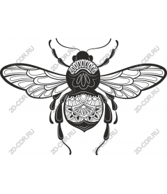  Black and white decorative bee