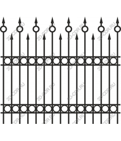 Decorative wrought iron fence