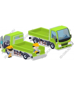  Bright green truck