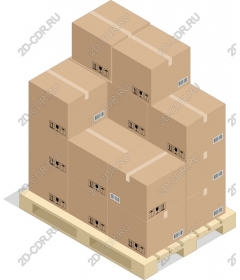  Stacked cardboard boxes on a pallet