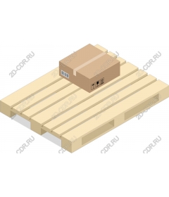  Картонная коробка на деревянном поддоне