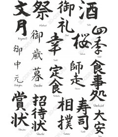 Japanese Calligraphy Clipart Set