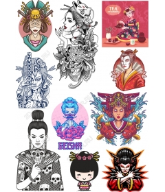 Geisha Clipart Set