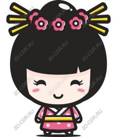  Cute girl-geisha