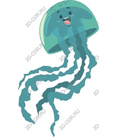 Playful cartoon jellyfish