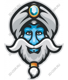 Whimsical blue Genie