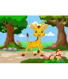 Funny cartoon giraffe