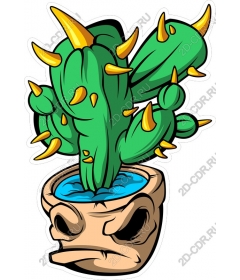  Bright cartoon cactus in the whimsical pot