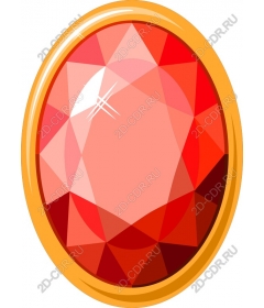  Bright red gem set in gold