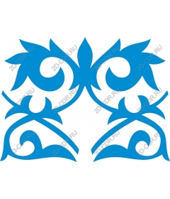  Bright blue floral motif