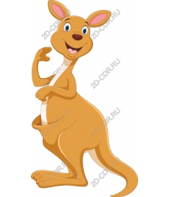 Playful cartoon kangaroo