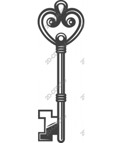 The key is in the shape of a heart