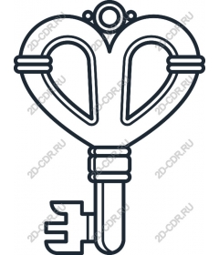 The key is in the shape of a heart