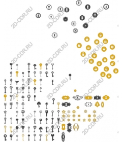  Elegant icon set "Key and lock"