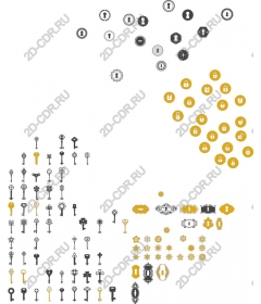  Charming icons set "Key and lock"