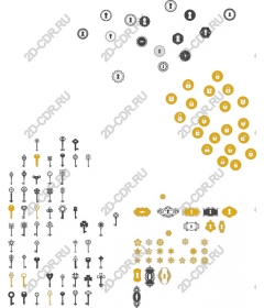  Icons set of keys and locks