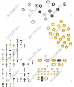  A set of lock and key - Collection of graphics