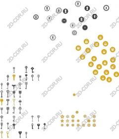 Icons collection of keys and locks
