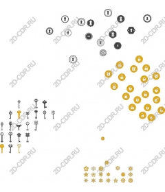 Icons collection of keys and locks