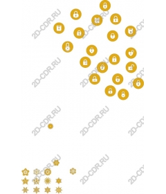  Elegant badges and set floral elements