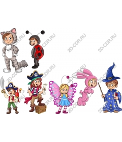  A set of characters for fancy children's costumes