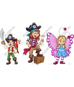 Whimsical pirate &amp; butterfly-fairy