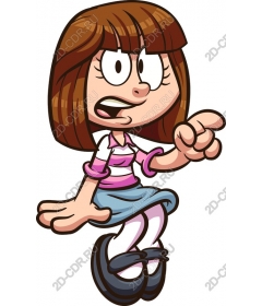 Playful cartoon girl