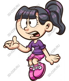 Playful animated girl