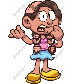  An expressive cartoon about a young girl