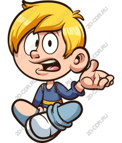 Playful cartoon boy