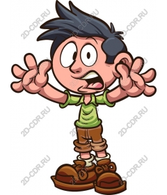  Energetic cartoon boy