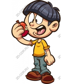 Gay boy eating an Apple