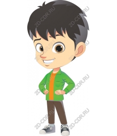 Funny cartoon boy