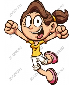  Joyful cartoon girl