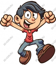  Joyful boy character