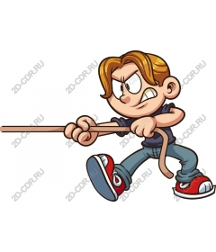 Dynamic cartoon boy