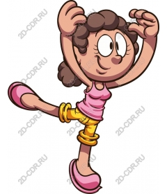  Energetic cartoon girl