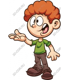 Funny cartoon boy