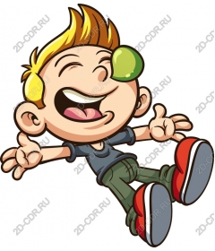 Funny cartoon boy